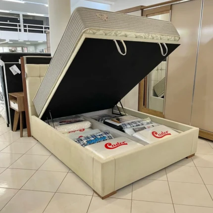Cama Baú Queen 1,58m com Colchão Relax Ecoflex - Firme (2490-4863)