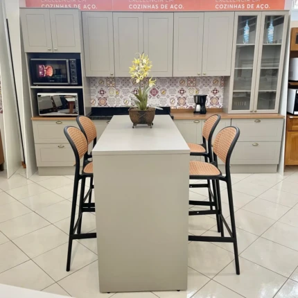 Cozinha com Bancada 3,44m Americana 100% MDF Cinza (5650-4358) - Imagem 2