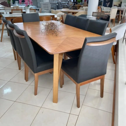 Mesa Yangra 2,12m Cinamomo (1978) com 8 Cadeiras Kyara Impermeável (1158) - Imagem 4