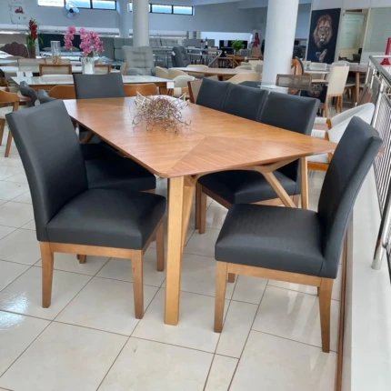 Mesa Yangra 2,12m Cinamomo (1978) com 8 Cadeiras Kyara Impermeável (1158) - Imagem 1