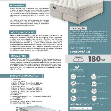Cj. Box Queen 1,58m Paradise Tecnologia Sueca - Ecoflex (5838) - Imagem 3