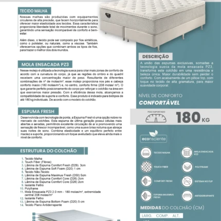 Cj. Box Queen 1,58m Paradise Tecnologia Sueca - Ecoflex (5838) - Imagem 3