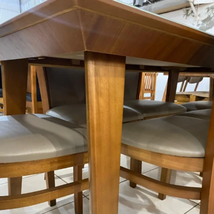 Mesa 1,80m Larissa (991) com 6 Cadeiras Vitoria Impermeavel (3421) - Imagem 3