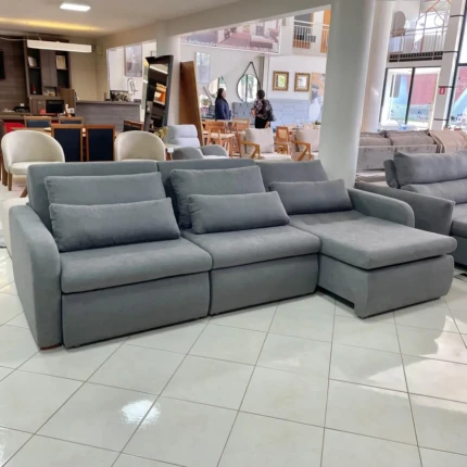 Sofa 3m vira Cama Zurich Tecido Cinza Nobre (5595) - Imagem 5