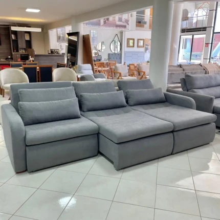 Sofa 3m vira Cama Zurich Tecido Cinza Nobre (5595) - Imagem 4