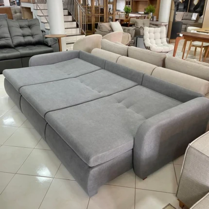 Sofa 3m Zurich - Vira Cama - Tecido Cinza Nobre (5595) - Imagem 8