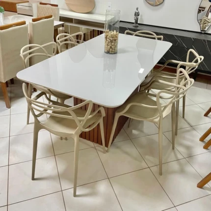 Mesa Canes Ripada 1,70m (1977) com 06 Cadeiras Allegra Nude (824) - Imagem 3