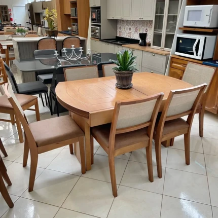 Mesa Extensivel Lorena (5067) com 6 Cadeira Madeira Relax (2716) - Imagem 4