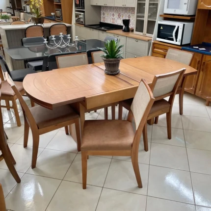 Mesa Extensivel Lorena (5067) com 6 Cadeira Madeira Relax (2716) - Imagem 5