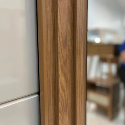 Roupeiro 2,00m 3 Portas deslizantes B376 Off Com Espelhos (6098) - Imagem 5