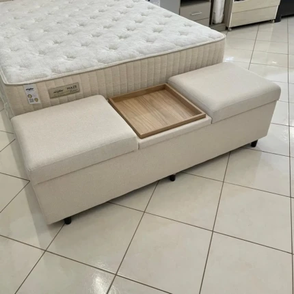 Baú Recamier 1,60m Vintage com Bandeja em tecido Nobre (2267) - Imagem 4