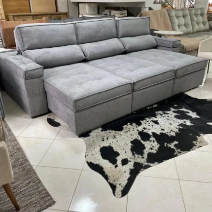 Sofa 2,84m Serenade em Boucle com Braço Almofadado (6675)