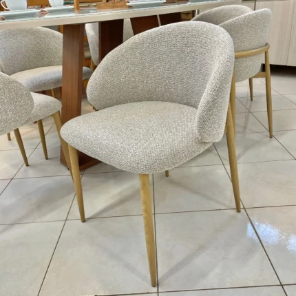Mesa 1,83m Oval com Vidro Off (4123) com 6 Cadeiras Firenze em Linho (2360) - Imagem 4