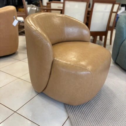 Poltrona Lecce giratória em Couro Eco Nobre (3738) - Imagem 1