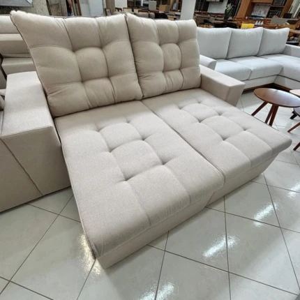 Sofa 2,50m Ferrero em Linho bege (4612) - Imagem 7