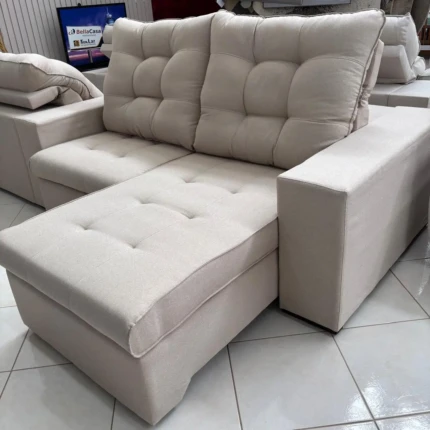Sofa 2,50m Ferrero em Linho bege (4612)