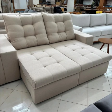 Sofa 2,50m Ferrero em Linho bege (4612) - Imagem 3