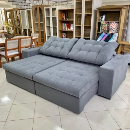 Sofa 2,50m Ferrero Chumbo (6272) - Imagem 5