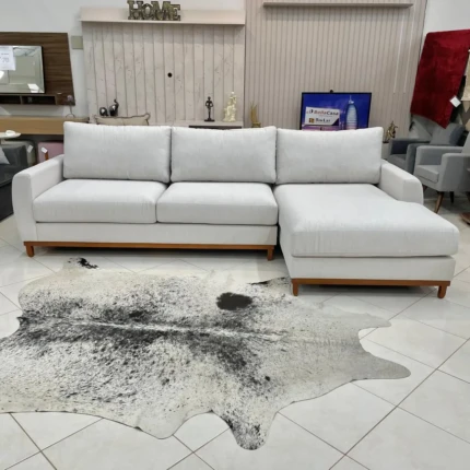 Sofá 3,00m com Chaise Adeso em Linho (3869) - Imagem 4