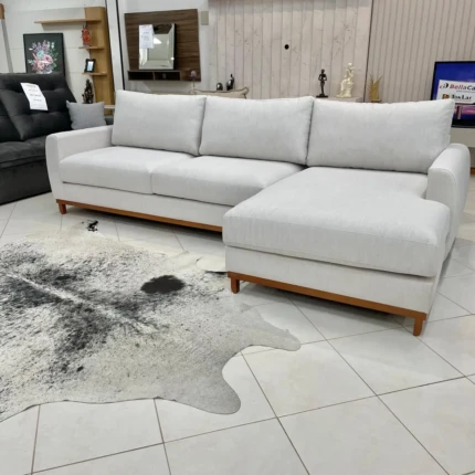 Sofá 3,00m com Chaise Adeso em Linho (3869)