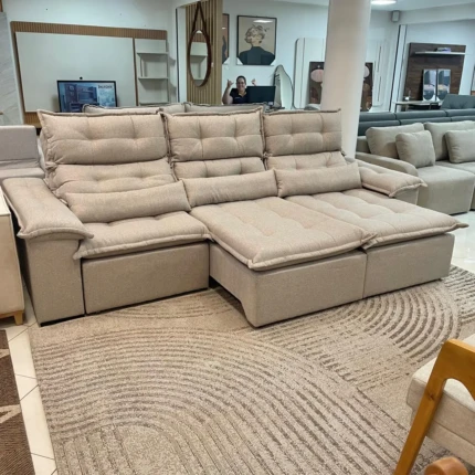 Sofa 3,00m Prediletto Extra Conforto Tecido Linho (3509) - Imagem 5