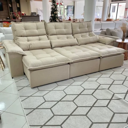Sofa 3,00m Prediletto Extra Conforto Tecido Linho (5464)