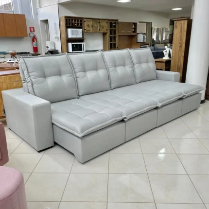 Sofa 3,25m Vancouver Linho – Di Qualita (1713) - Imagem 1