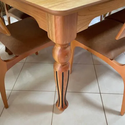 Mesa 2,20m Torneada (4771) com 8 Cadeiras Vitoria Linho (2081) - Imagem 4