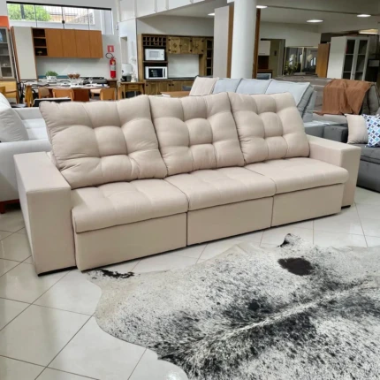 Sofa 2,90m Ferrero em Linho bege (2208) - Imagem 2