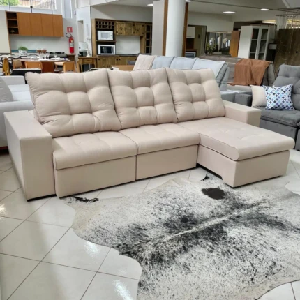 Sofa 2,90m Ferrero em Linho bege (2208) - Imagem 3