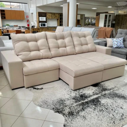 Sofa 2,90m Ferrero em Linho bege (2208) - Imagem 4