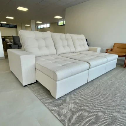 Sofa 2,90m Ferrero em Linho Claro (6824) - Imagem 4