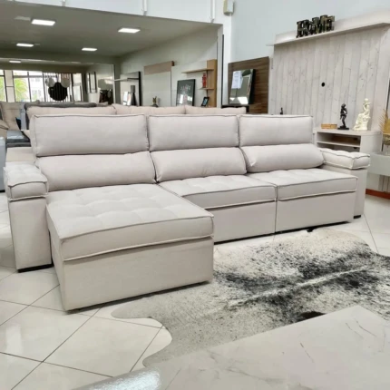 Sofa 3,14m Serenade Linho com Braço Almofadado (1824)