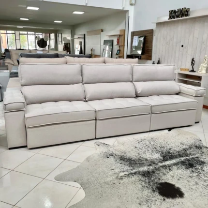 Sofa 3,14m Serenade Linho com Braço Almofadado (1824) - Imagem 3