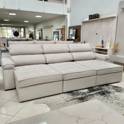 Sofa 3,14m Serenade Linho com Braço Almofadado (1824) - Imagem 6