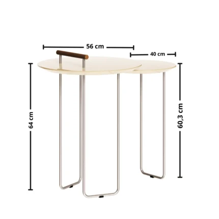Mesa Lateral dupla side Off White (4555) - Imagem 3