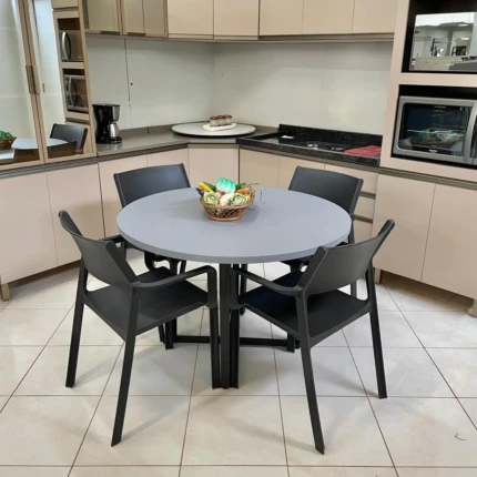 Mesa Redonda 1,10m (5566) com 4 Cadeiras Santorini Preto (1893) - Imagem 3