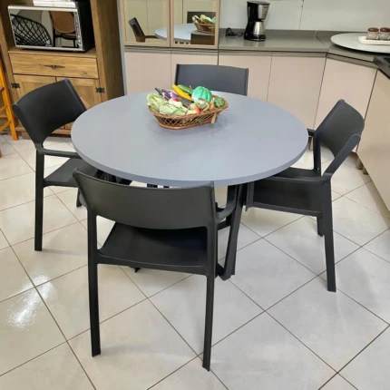 Mesa Redonda 1,10m (5566) com 4 Cadeiras Santorini Preto (1893) - Imagem 4