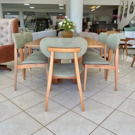 Mesa 1,80m Wave (2486) com 06 Cadeiras Betina Pistache (2302) - Imagem 5
