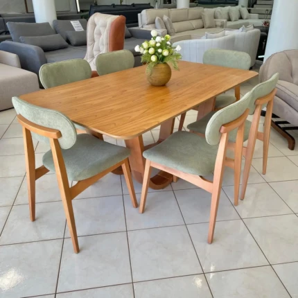 Mesa 1,80m Wave (2486) com 06 Cadeiras Betina Pistache (2302)