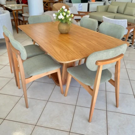 Mesa 1,80m Wave (2486) com 06 Cadeiras Betina Pistache (2302) - Imagem 3