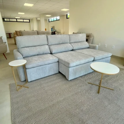 Sofá 2,70m IMPERMEAVEL Santiago Cinza Retrátil (6197) - Imagem 3