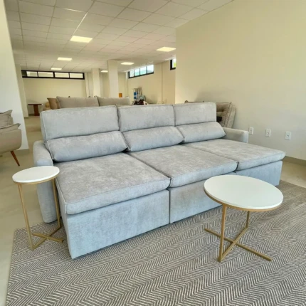 Sofá 2,70m IMPERMEAVEL Santiago Cinza Retrátil (6197) - Imagem 4
