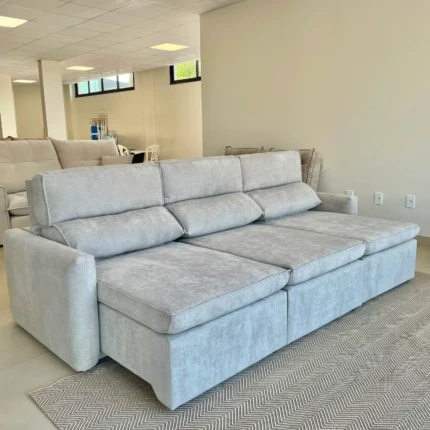 Sofá 2,70m IMPERMEAVEL Santiago Cinza Retrátil (6197) - Imagem 6