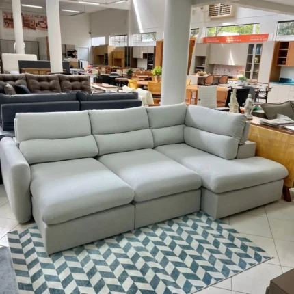 Sofa de Canto Paris 2,82m x 1,90m em Linho (3767)