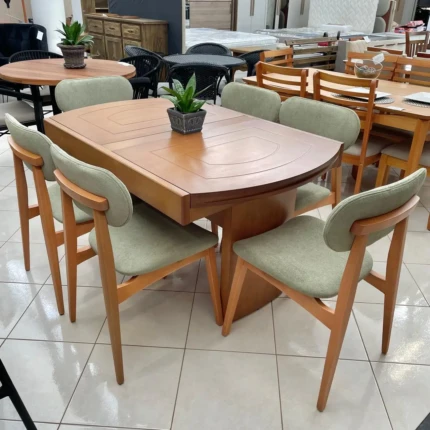 Mesa Extensivel Lorena (5067) com 06 Cadeiras Betina Pistache (2302) - Imagem 3