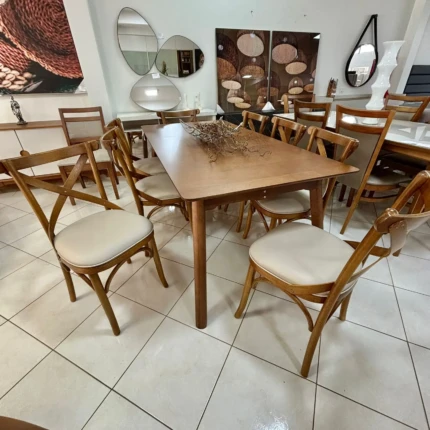 Mesa 1,80m Astra (4818) com 08 Cadeiras Leon X Impermeável (4790) - Imagem 5