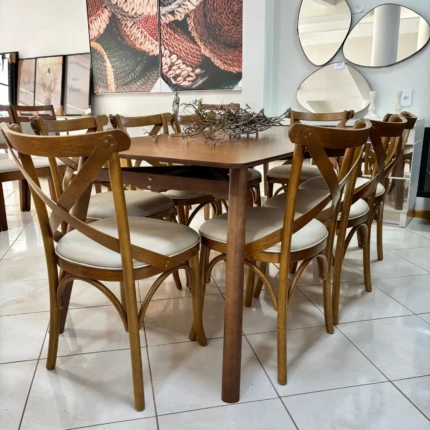 Mesa 1,80m Astra (4818) com 08 Cadeiras Leon X Impermeável (4790) - Imagem 3