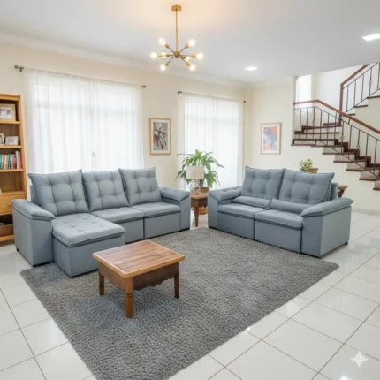 Sofa 3 e 2 Milão Top 12 veludo Soft (3739-2053)