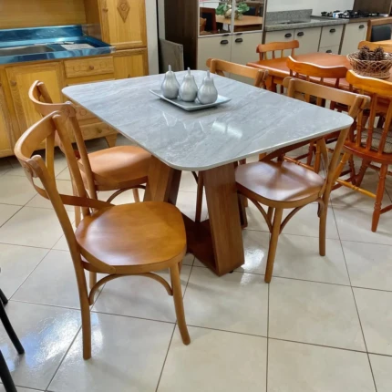 Mesa 1,20m Tampo Quartzo (3198) com 4 Cadeiras Leon X (1477) - Imagem 4